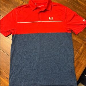 NWOT! Under Armour Freedom Men's Red and Navy Polo Shirt